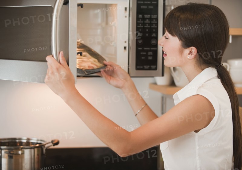 Woman cooking.