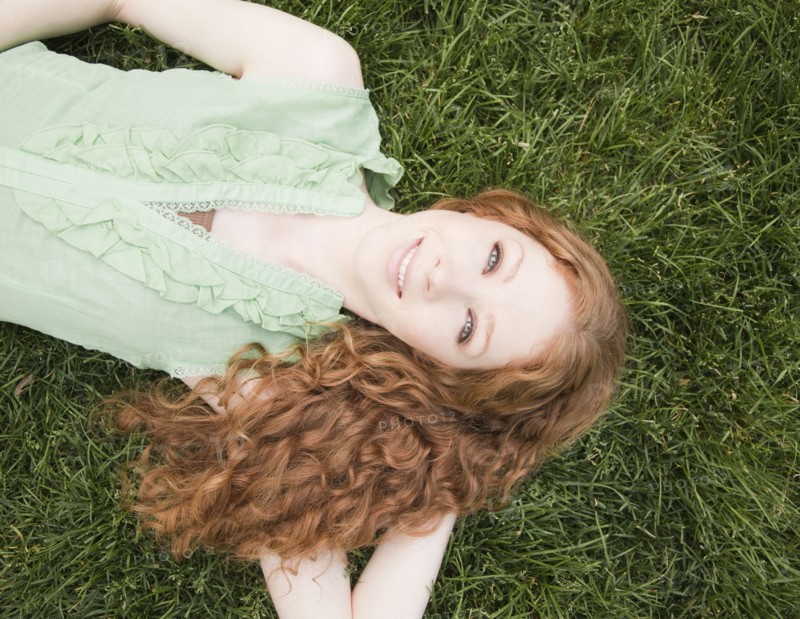Woman on grass