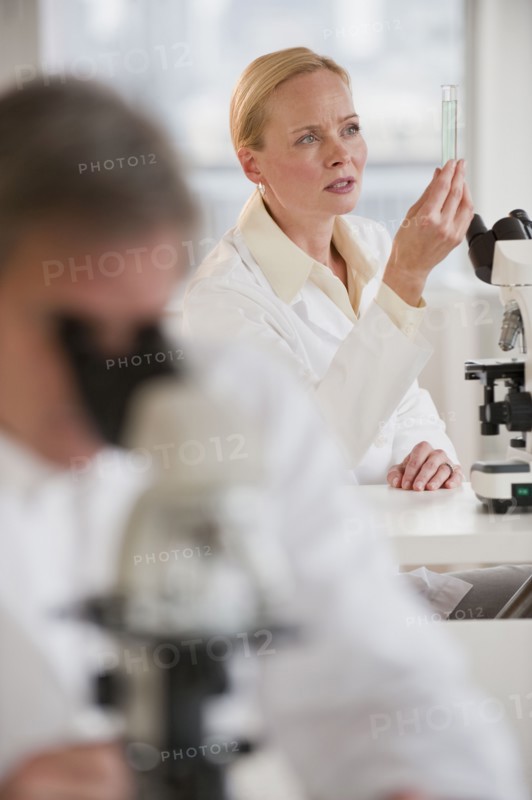 Researchers working in lab.