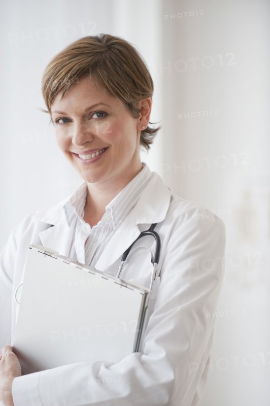 Female doctor smiling.