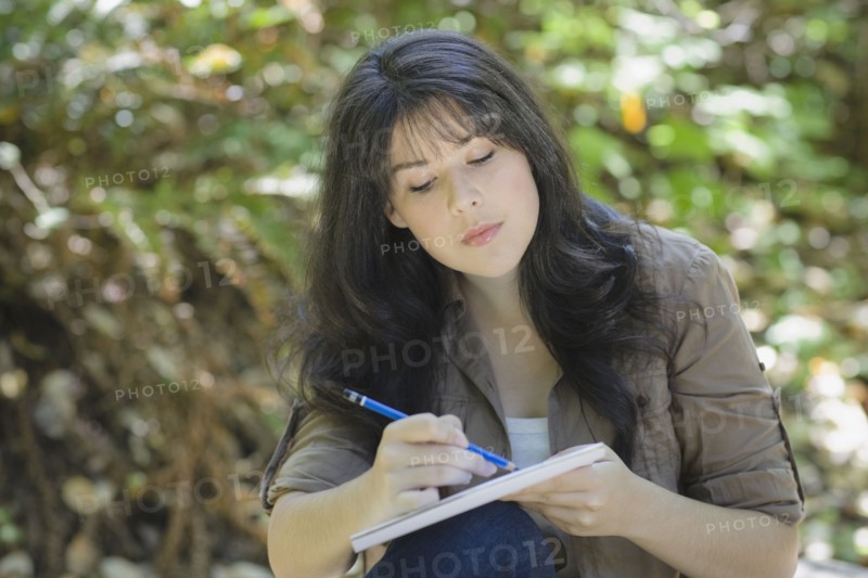 Young female sketching