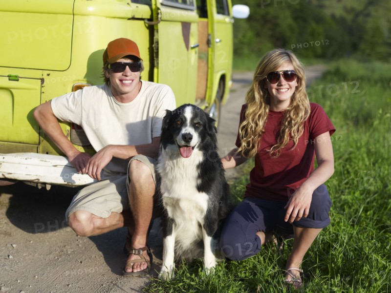 Couple with dog