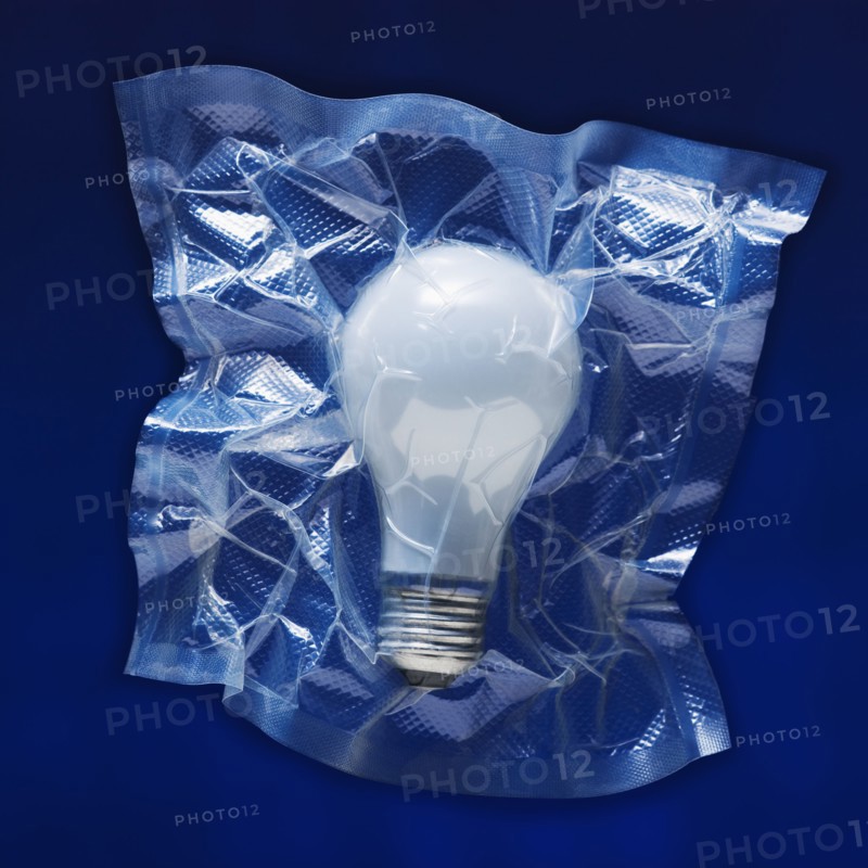 Shrink wrapped light bulb