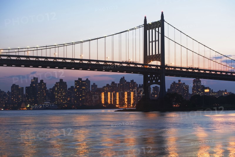 City skyline and bridge