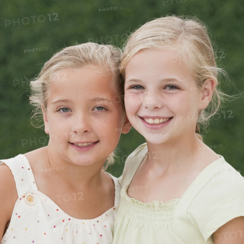 Young sisters smiling.