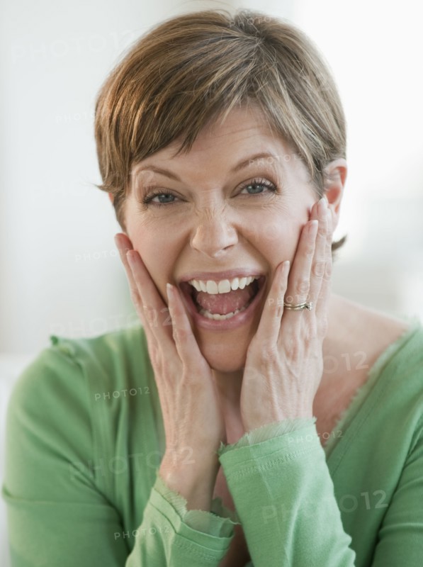 Woman laughing.