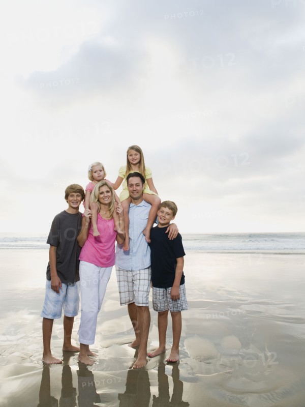 Family portrait at the beach