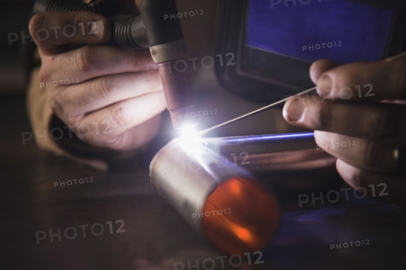 Steel worker in metal shop