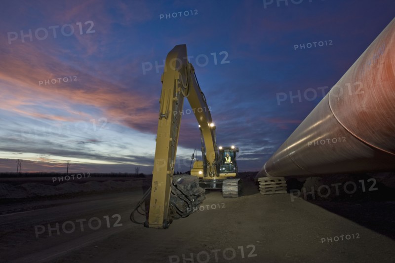 Heavy equipment beside pipeline