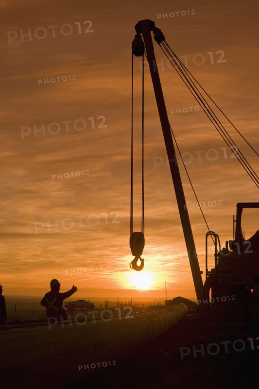 Construction work on pipeline