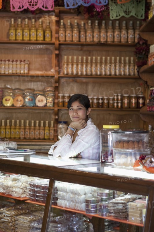 Woman at candy counter