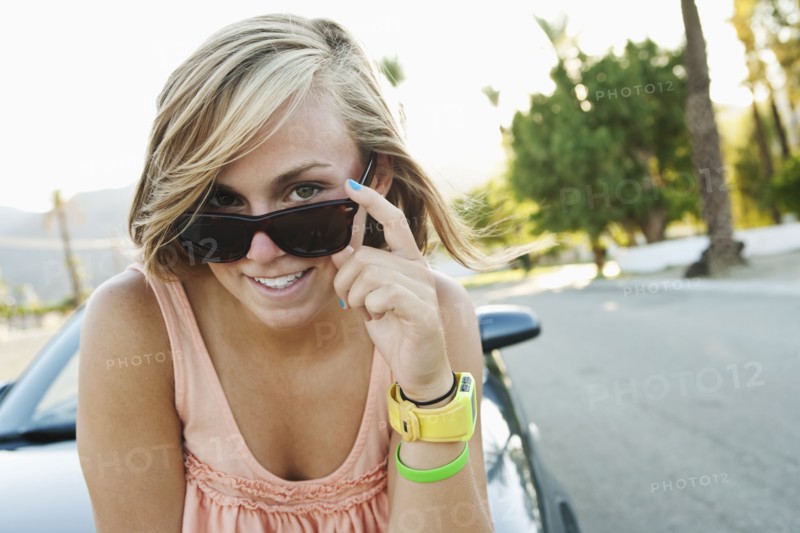 Woman wearing sunglasses