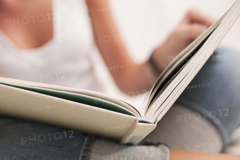 Woman reading book