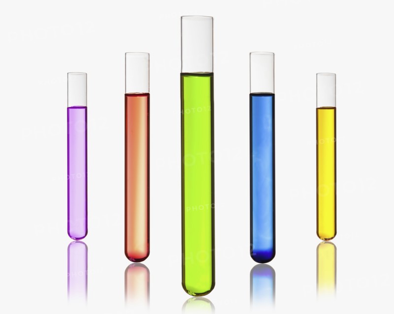 Beakers with colorful mixture