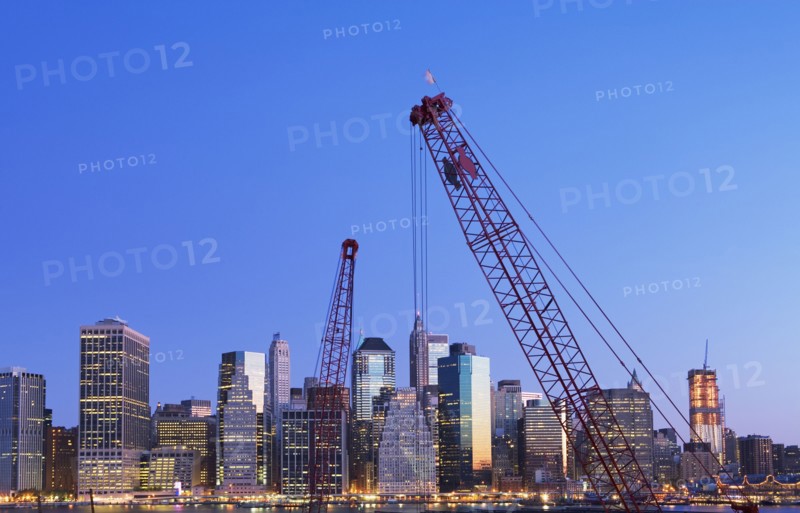 Cranes and cityscape