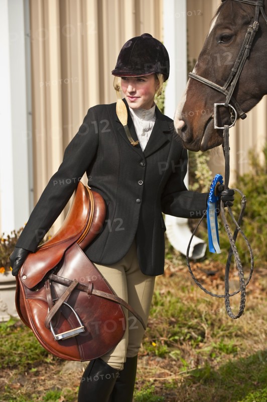 Woman with horse.