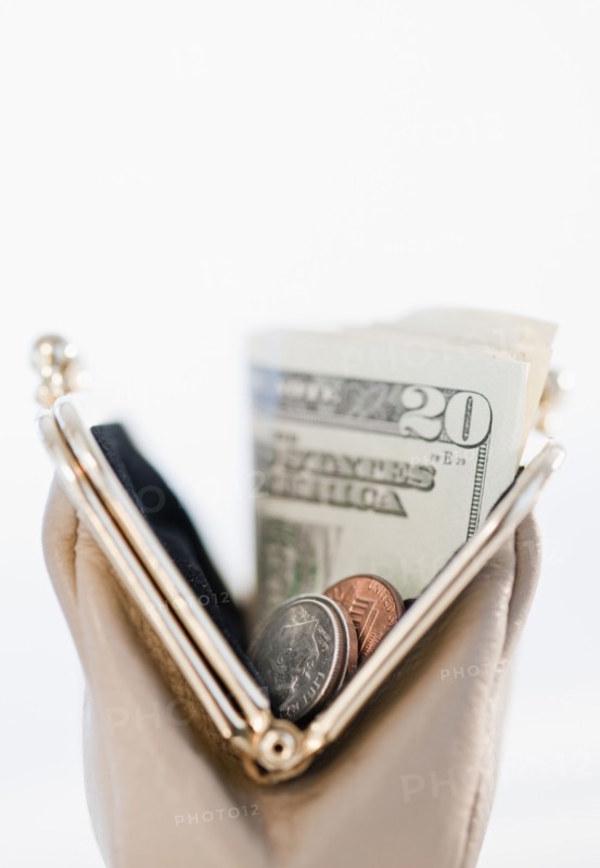 Money in change purse.
