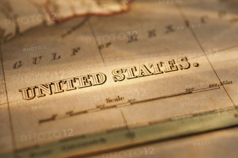 Antique map of United States.
