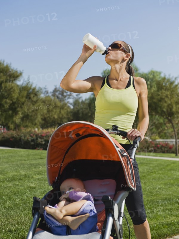 Jogger drinking water