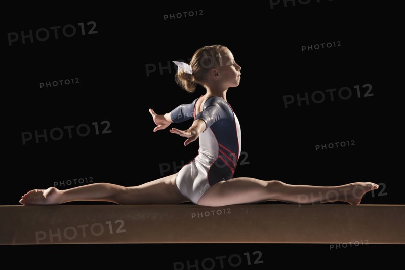 Gymnast on balance beam