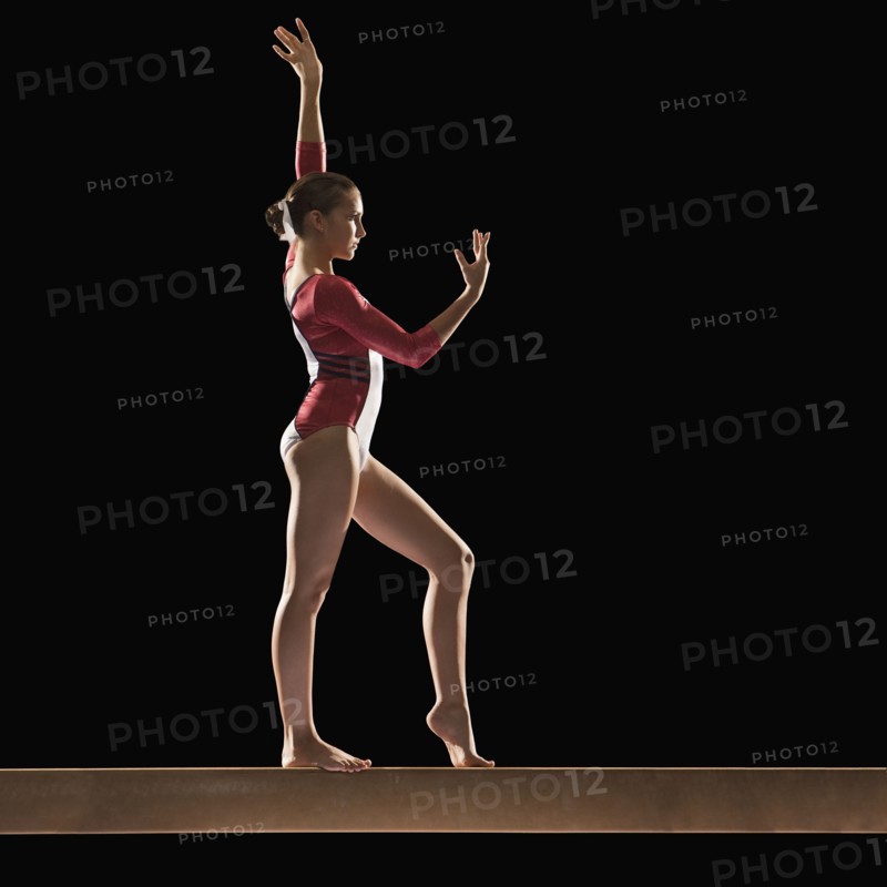 Gymnast on balance beam