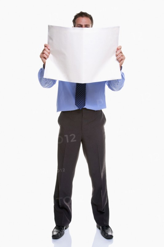 Man reading newspaper