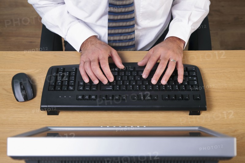 Man typing