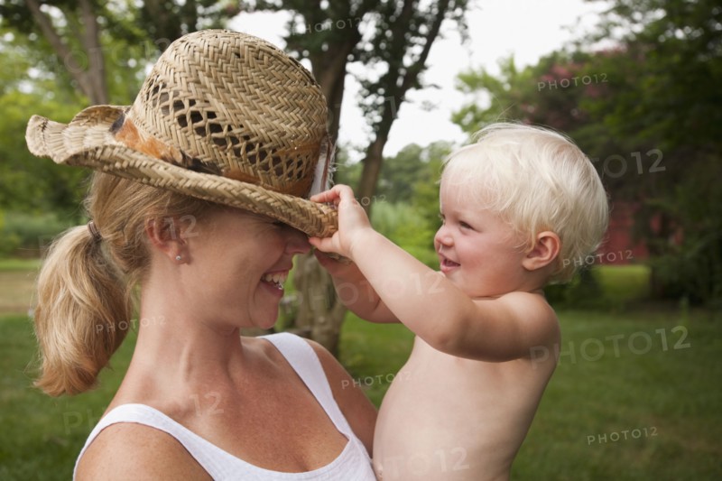 Woman holding baby