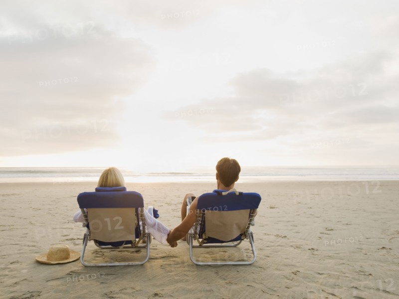 Couple relaxing at the beach