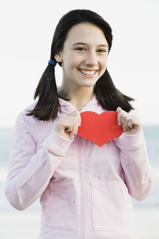 Young girl with pony tails