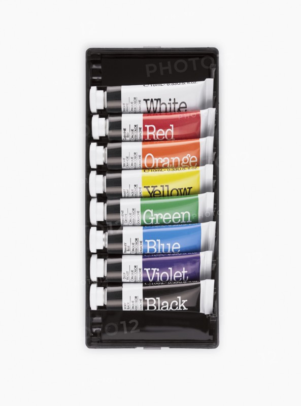 Coloured paint tubes