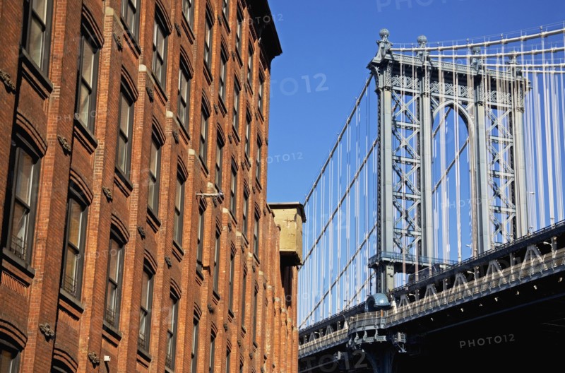 Bridge beside building