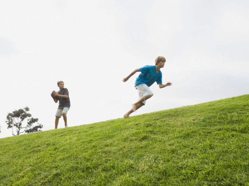Boys playing football
