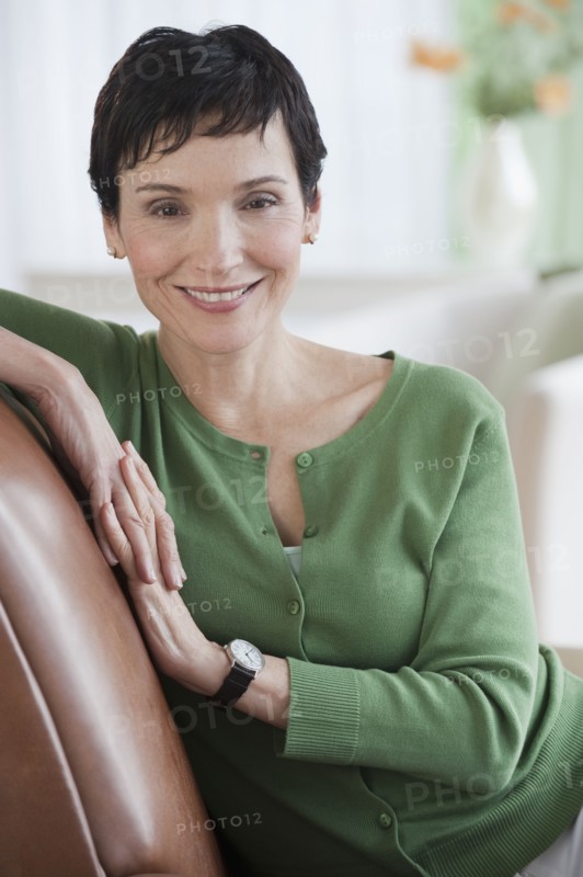 Woman sitting.