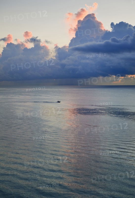 Ocean and clouds.