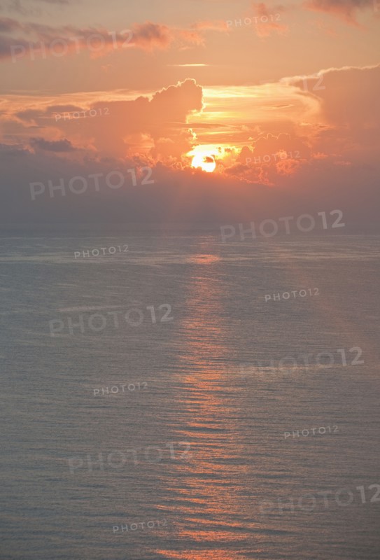 Sunset over ocean.