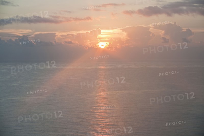 Sunset over ocean.