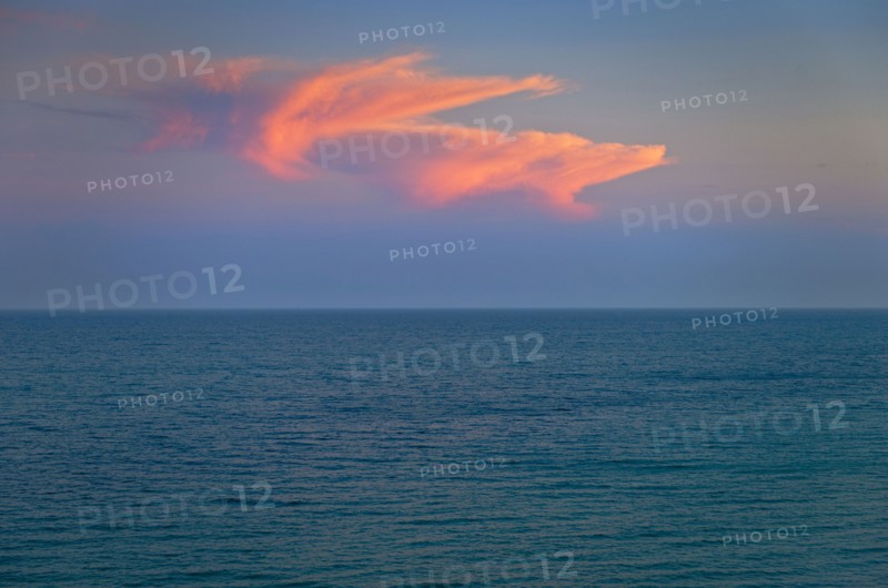 Ocean and clouds.