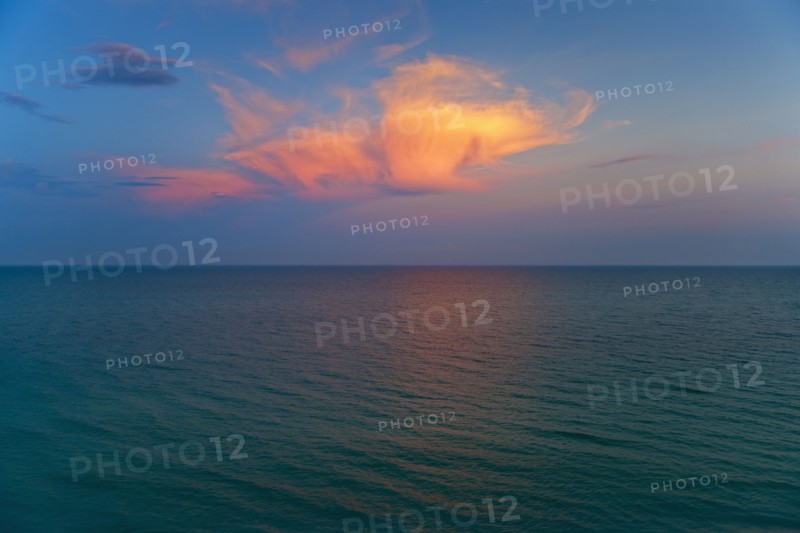 Ocean and clouds.