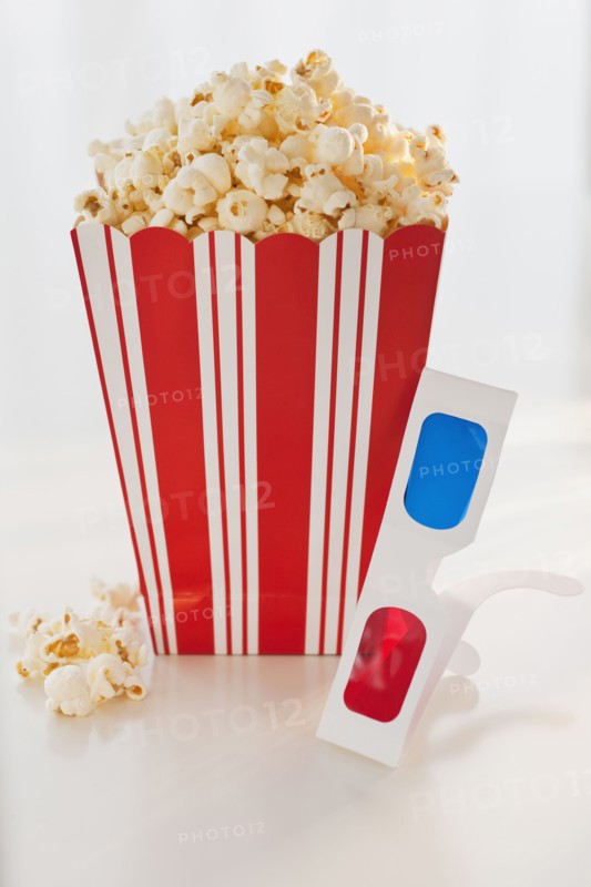Popcorn and 3-d glasses.