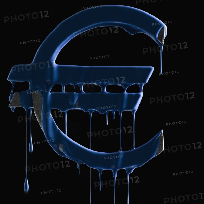 Euro symbol covered in paint. Photographer: Mike Kemp