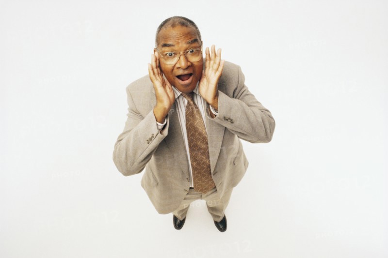 Surprised businessman. Photographer: Rob Lewine
