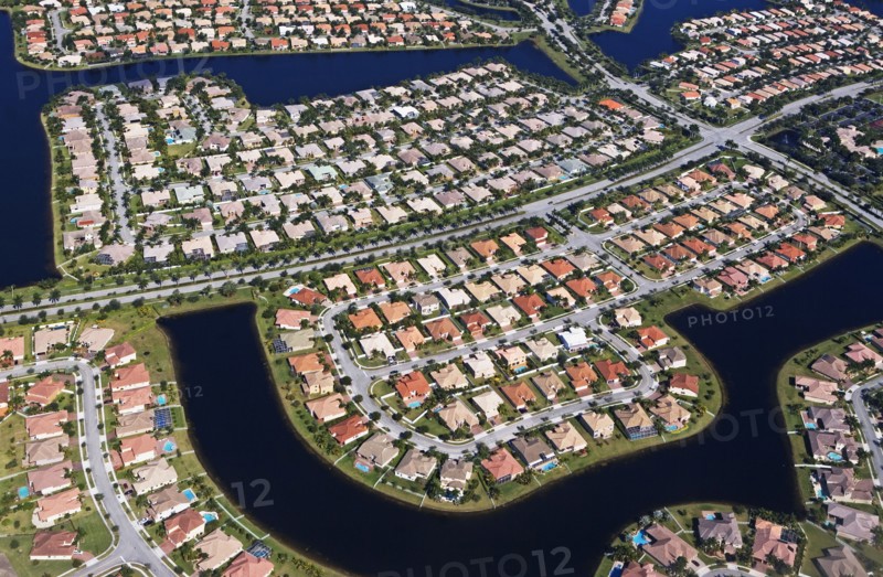 Aerial view of neighborhood in Florida. Photographer: fotog