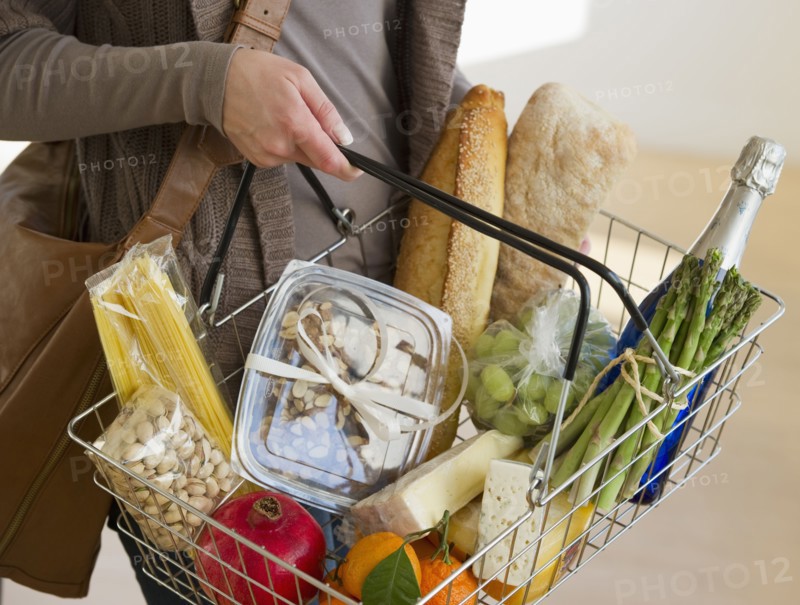 Woman shopping for groceries.