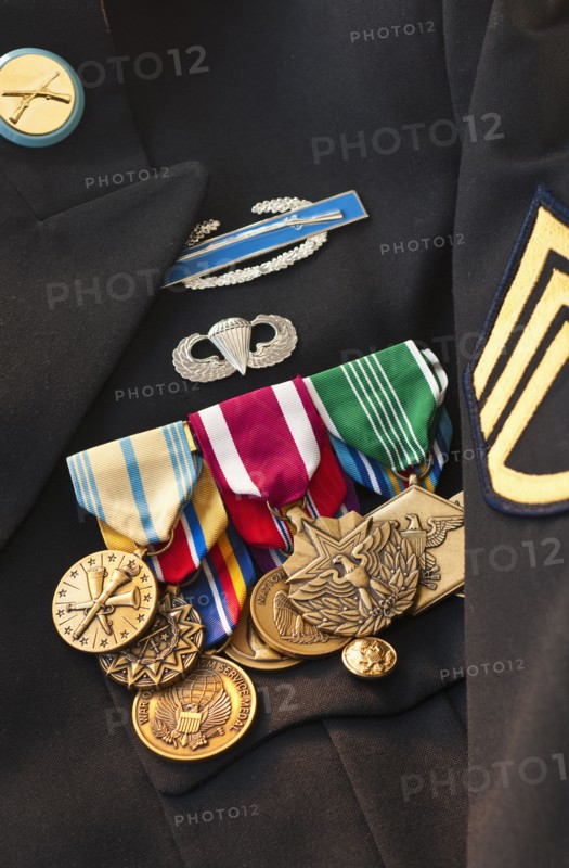 Armed services medals.