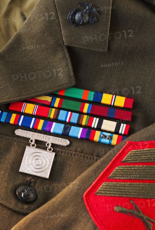 Armed services badges.