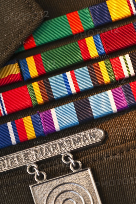 Armed services badges.