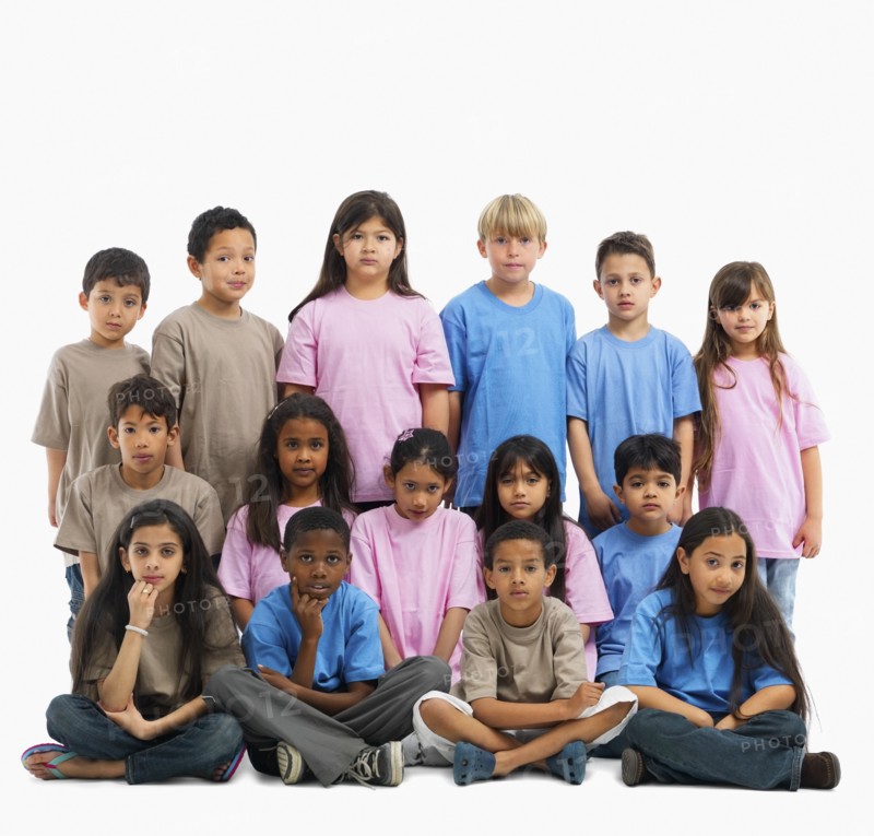 Portrait of a group of children. Photographer: momentimages