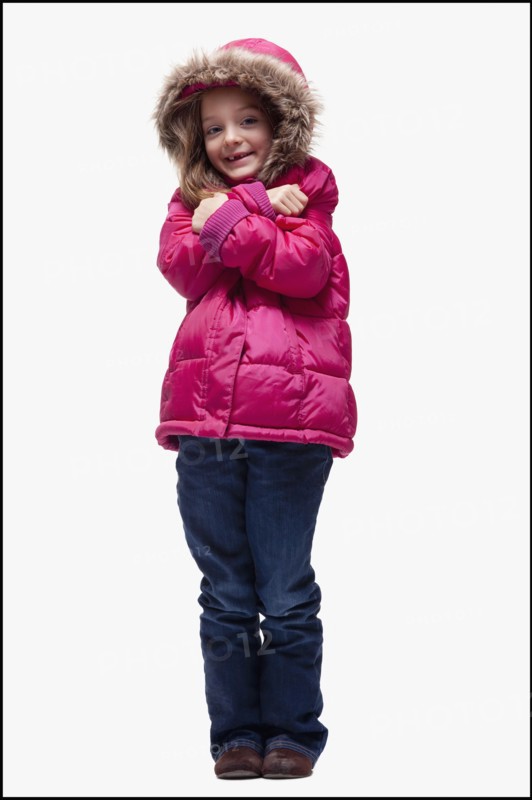 Young girl wearing winter clothing. Photographer: Mike Kemp
