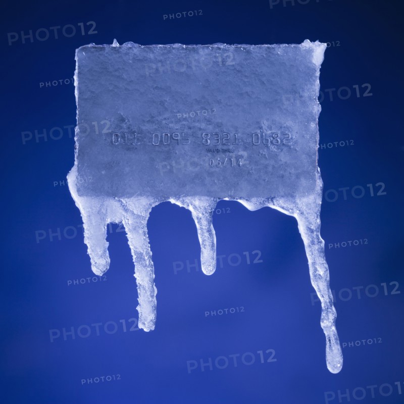 Credit card covered in ice. Photographer: Mike Kemp